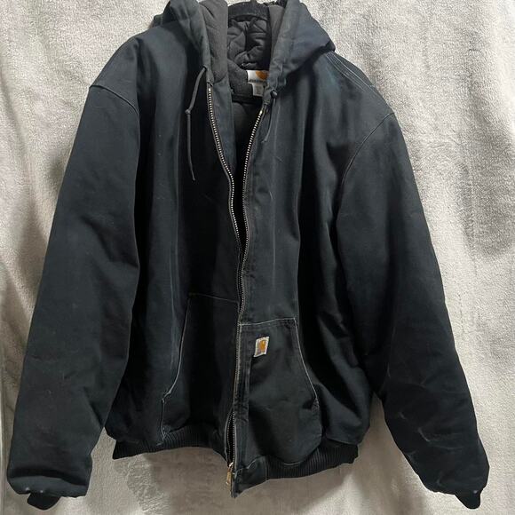 Black carhartt hooded jacket j140blk - Picture 1 of 8